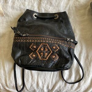 The Sak Leather drawstring backpack